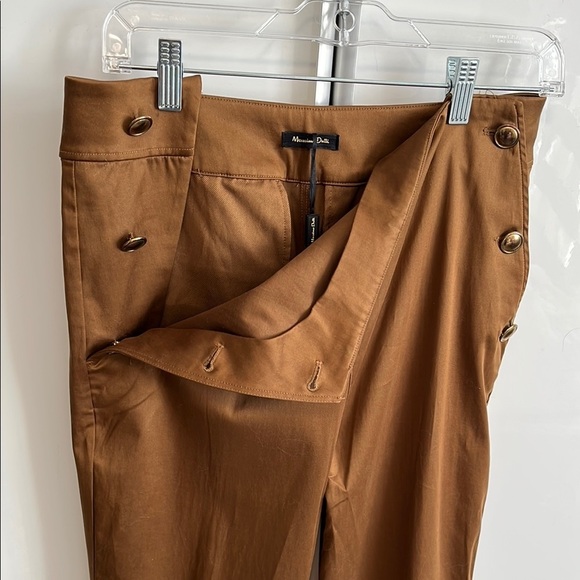 MASSIMO DUTTI Camel Lightweight High Waist Sailor Pants, Size 8 - Picture 6 of 13